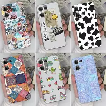 Чехол для OPPO Reno7 Pro SE 4G 5G Reno8 Reno9 Pro Realme 10 Pro + милый противоударный прозрачный силиконовый мягкий чехол из ТПУ для телефона для OPPO Realme Coque Bumper OPPO Reno 4G (6.4 )