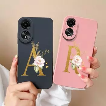 Чехол для Oppo Reno 6 7 8 Pro + Lite 8T 10 Pro, модный противоударный чехол с цветочными буквами, сумки для телефона, матовый мягкий жидкий силиконовый чехол для пары для бампера Oppo OPPO Reno6 4G