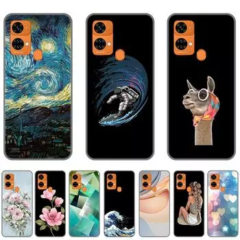 Чехол для Oukitel C33 черный 6,8 дюймов Мягкий силиконовый чехол TPU на OukitelC33 360 Полная защита бампера Противоударный против падений C33-Style 1