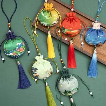 Чехол для ожерелий из ткани с цветочным узором, женская сумка для украшений, пустой кошелек-саше, сумка для хранения в китайском стиле B