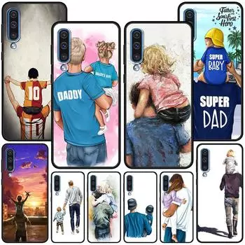 Чехол для папы и ребенка для мальчиков и девочек для Samsung Galaxy A50 A10 A70 A30 A20s A20e A40 A10s A10e A90 5G A30s A60 A20, черный чехол из ТПУ Samsung A91