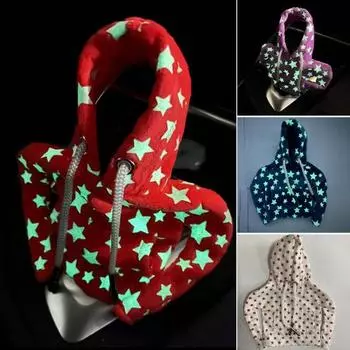 Чехол для переключения передач автомобиля, толстовка, светящаяся в темноте, толстовка с капюшоном и принтом звезды, универсальная ручка автоматического переключения передач, защита для палки переключения передач, салон автомобиля синий