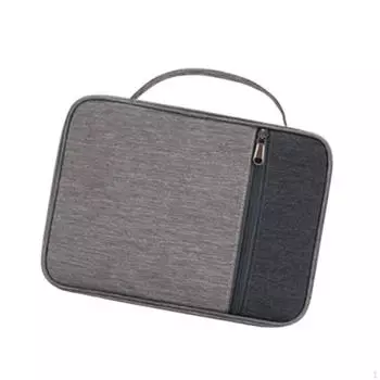 Чехол для переноски Библии с ручкой и карманом на молнии для защиты серый