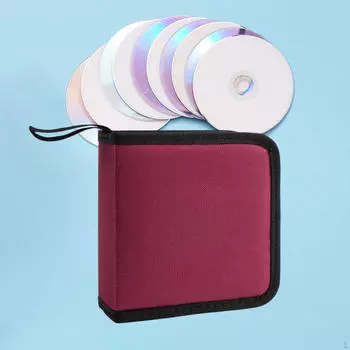 Чехол для переноски CD DVD, чехол для диска, чехол из ткани Оксфорд, компактная, вместительная, портативная сумка красный