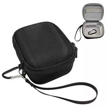 Чехол для переноски динамика JBL Go 4, сумка для хранения портативных динамиков, защитный дорожный чехол с защитой от царапин, ручным тросом и карабином чёрный