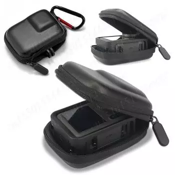 Чехол для переноски DJI OSMO Action 5 Pro/4/3, мини-сумка для хранения с двойной молнией и карабином, дорожный чехол, мини-коробка для хранения, аксессуар чёрный