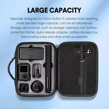 Чехол для переноски дрона Action 3 Drone Легкая сумка для хранения EVA Сумки-молнии для дронов с внутренним карманом Износостойкий чехол