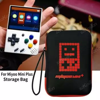Чехол для переноски игровой консоли Miyoo Mini Plus Retro, переносная сумка для хранения игровых аксессуаров ANBERNIC RG35XX чёрный