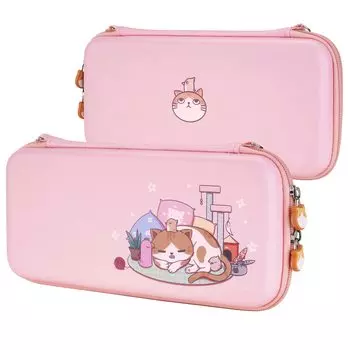 Чехол для переноски, совместимый с игрой Playvital с рисунком кошачьей лапки, жесткий, портативный, с мягкой подкладкой, для хранения переключателей, совместимый с игрой Nintendo 8