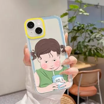 «Чехол для питья Milk Girl, совместимый с Apple 15/14/13/12/11/PRO/PROMAX/XS/XR/XS/XSMAX» iPhone 12