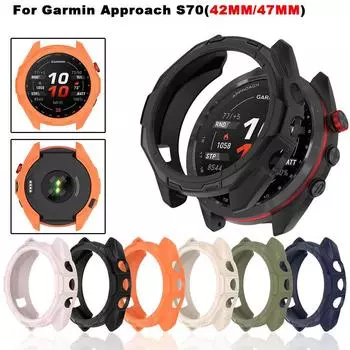 Чехол для ПК Garmin Approach S70, 42 мм, 47 мм, мягкий силиконовый чехол для Garmin Approach S70, защитный чехол, аксессуары для часов S70 42mm чёрный