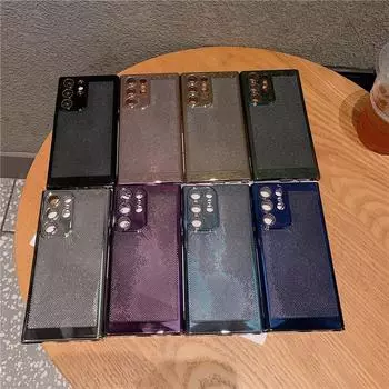 Чехол для ПК с полным покрытием и рассеиванием тепла, пленка для объектива для Samsung Galaxy S24 S23 S22 Plus Ultra, защитная задняя крышка S22 5G чёрный