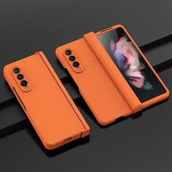 Чехол для ПК с точным вырезом без отпечатков пальцев для Samsung Galaxy Z Fold4 Fold 4 5g Fold3 Fold 3, складной чехол с защитой от пыли for Samsung Z Fold 3 жёлтый