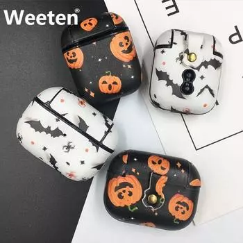 Чехол для ПК с тыквой на Хэллоуин для AirPods Pro / 1 2 для наушников AirPods Pro Bluetooth, аксессуары For Airpods 1/2 белый