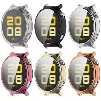 Чехол для ПК + стекло для Huawei Watch GT5 Pro 42MM 46MM Мягкий чехол TPU Защитный бампер Защитное покрытие экрана Закаленное стекло 42mm белый