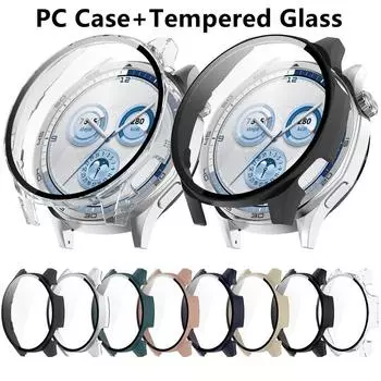 Чехол для ПК + защитный чехол из закаленного стекла для Huawei Watch GT5 46 мм, защитный бампер для Huawei GT5 41 мм Hua GT5 41mm прозрачный