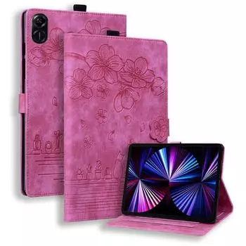 Чехол для планшета Чехол для планшета Huawei Honor Pad X9 2023 Чехол 11,5 дюймов Funda PU Leather Flower Cat Чехол для Honor Pad X9 X 9 11,5 Folio Capa Honor Pad X9 11.5 синий