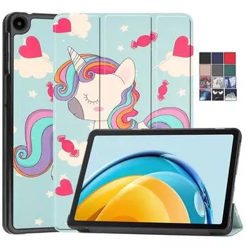 Чехол для планшета для Huawei Matepad Se Ags5-l09 W09, милый чехол-единорог с котом, жесткий чехол для ПК, чехол для планшета Huawei Matepad Se 10 4, детский чехол Matepad Se 10.4 чёрный
