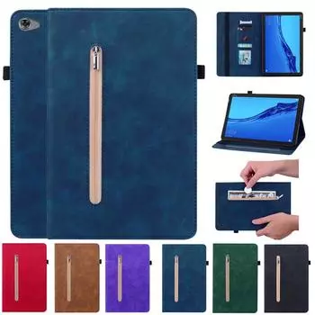 Чехол для планшета для Huawei MediaPad Media Pad M5 Lite, чехол 10,1, мягкий силиконовый чехол из искусственной кожи на задней панели, чехол-кошелек для планшета, чехол для Huawei M5 Lite M5 Lite 10(10.1inch) чёрный