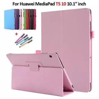 Чехол для планшета для Huawei Mediapad T5, чехол 10,1 дюйма, складной чехол из искусственной кожи с откидной крышкой-подставкой, чехол для планшета Huawei Mediapad T5 10, чехол