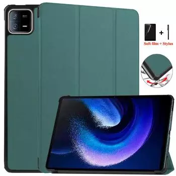 Чехол для планшета для Xiaomi Pad 6 Pro, чехол из искусственной кожи, складная подставка, магнитный корпус для Xiaomi MiPad Mi Pad 6 Pad6 Pro 2023, детский чехол for Mi Pad 6 Pro чёрный