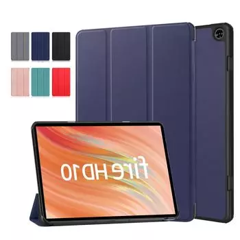 Чехол для планшета Fire HD 10 поколения 11 дюймов чехол для планшета защитный чехол с функцией подставки тонкий ультра легкий полная защита премиум PU синий