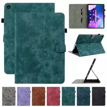 Чехол для планшета Funda для Lenovo Tab M10 Plus 3-го поколения, чехол Tb125fu Tb128fu, милый чехол-кошелек с тигром, подставка для планшета, чехол для Xiaoxin Pad 2022, чехол 10,6 дюйма Xiaoxinpad 2022 10.6 вино красного