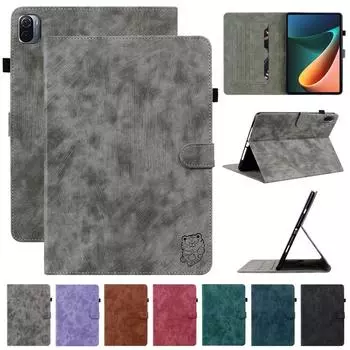 Чехол для планшета Funda для Redmi Pad, чехол 10,61 дюйма, милый чехол-кошелек с тигром, откидная крышка-подставка для Xiaomi Pad 5, чехол для Mi Pad 5 Mipad 5 Pro, детский чехол Redmi Pad 10.61 Inch чёрный