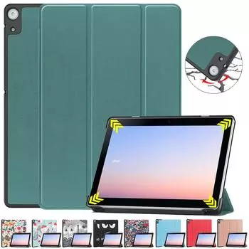 Чехол для планшета Funda Docomo Dtab D-51c 2022, чехол 10,1 дюйма, складная подставка, умный чехол для планшета Docomo Dtab D-51c, чехол с автоматическим режимом сна/пробуждения Docomo Dtab D-51c чёрный