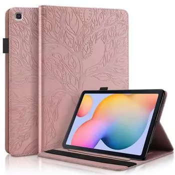 Чехол для планшета Galaxy Tab S6 Lite, чехол 2024, 2022, 2020, из искусственной кожи с тиснением под дерево, мягкая задняя панель, чехол для Samsung Tab S6 Lite, чехол для планшета S6 Lite (10.4 Inch) чёрный