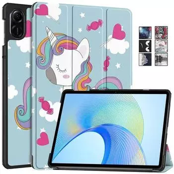 Чехол для планшета Honor Pad X9, чехол с милым единорогом и котом, складной кожаный чехол для Funda Honor Pad X8 Pro, чехол для планшета X8 Pro, детский чехол Honor Pad X9 красный