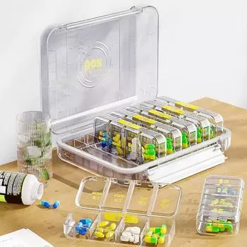 Чехол для планшета, хорошая герметичность, канцелярские принадлежности, пищевой контейнер для таблеток большой емкости, портативный дозатор для таблеток, влагостойкий A белый