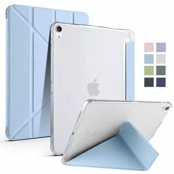 Чехол для планшета iPad Air 11 дюймов 2024 6th с гнездом для ручки, умная кожаная подставка, мягкий откидной держатель, подставка, противоударный чехол For iPad Air 11 inch 2024 небесно-голубой