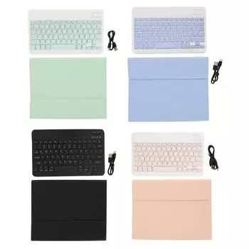 Чехол для планшета из искусственной кожи, защитный чехол для планшета с беспроводной клавиатурой BT 150 мАч для IOS Pro 11 2024 Black