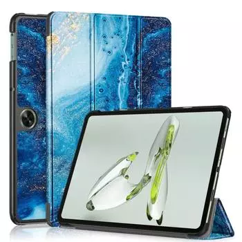 Чехол для планшета из кожи Custer Painted с тремя отделениями For OnePlus Pad Go / OPPO Pad Air2 / Neo