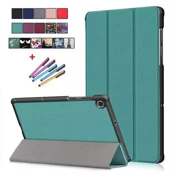 Чехол для планшета Lenovo Tab M10 HD 2-го поколения, чехол 10,1 дюйма, тройной складной чехол-подставка из искусственной кожи для планшета Funda Lenovo Tab M10 HD TB X306F M10 Hd 2nd Tb-x306 чёрный