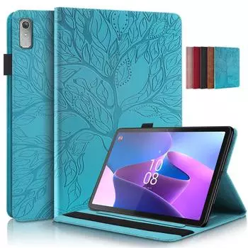 Чехол для планшета Lenovo Tab P11 2nd Gen 2 TB350FU 2022, чехол с 3D-тиснением дерева, откидная подставка, мягкая задняя панель из ТПУ для Xiaoxin Pad Plus 2023 TB350XU, чехол Tab P11 Gen 2 (11.5) чёрный