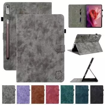 Чехол для планшета Lenovo Xiaoxin Pad Pro 12.7, чехол, милый тигровый кошелек, откидная крышка для Lenovo P12 12 7, чехол для Xiaoxin Pad Pro 12 7 2023, чехол Lenovo P12 12.7 Inch чёрный