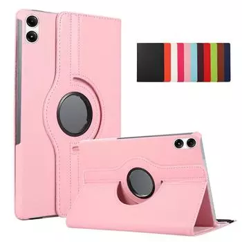 Чехол для планшета Redmi Pad Pro 12,1 дюйма, чехол 2024, вращающийся на 360 градусов чехол-подставка из искусственной кожи для Xiaomi Redmi Pad Pro, чехол Redmi Pad Pro 12.1 розовый