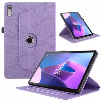 Чехол для планшета с поворотом на 360 градусов для Lenovo Tab P11 Gen 2 Gen2 11,5, чехол TB-350, чехол с тиснением дерева, чехол для Xiaoxin Pad Plus 2023, чехол для планшета P11 Gen 2 Tb-350 синий