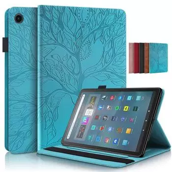 Чехол для планшета с тиснением 3D дерева для Funda Fire Max 11, чехол с откидной подставкой, мягкий силиконовый чехол для Fire Max 11 Max11, чехол для планшета 2023 for Fire Max 11 чёрный