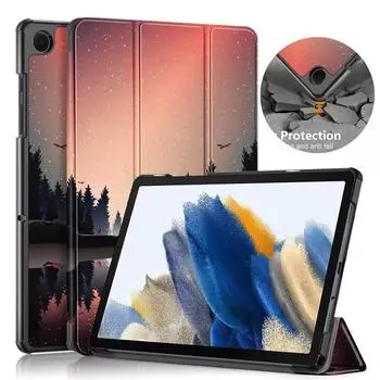 Чехол для планшета Samsung Galaxy Tab A9 Plus, чехол 11 дюймов, тройная магнитная кожаная подставка, жесткий смарт-чехол для Funda Galaxy Tab A9 Plus, чехол 2023 A9 Plus (11 Inch) миндальный