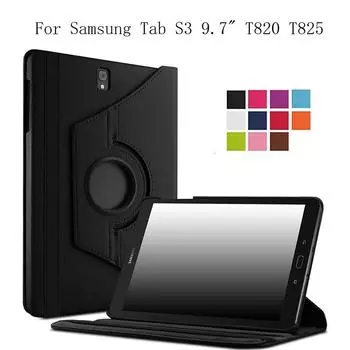 Чехол для планшета Samsung Galaxy Tab S3 9,7 SM-T820 SM-T825 T829, вращающийся на 360 градусов складной кронштейн-подставка, кожаный защитный чехол красный