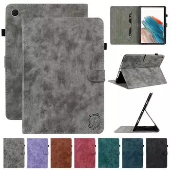 Чехол для планшета Samsung Tab A8 2021 S6 Lite 2022 A7 Lite S7 S8, чехол с милым тигром, кошелек для планшета, чехол для Galaxy Tab S8 A8 10,5 2022, чехол A7 Lite (8.7 Inch) чёрный