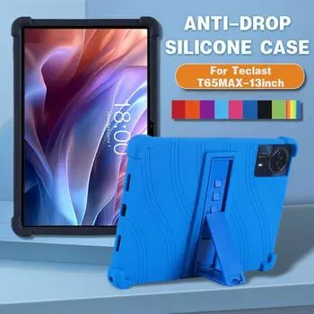 Чехол для планшета Teclast T65Max 13 дюймов 2024, противоударные подушки безопасности, мягкий силикон, Android 14, регулируемая подставка, чехол с точными вырезами Teclast T65Max красный