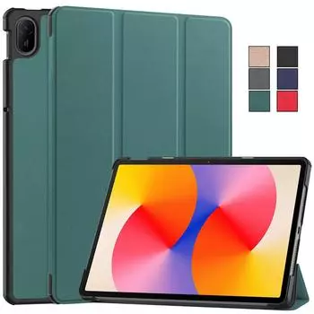 Чехол для планшета Trifold Magnetic Leather Folding Tablet Cover для Huawei MatePad SE 11 2024, защитный складной цветной чехол Multicolor Matepad SE 11 inch красный