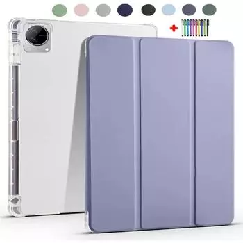 Чехол для планшета Vivo Pad 11 2022 с гнездом для ручки, подставка для сна, пробуждения, мягкий чехол, прозрачный защитный чехол For Vivo Pad 11 2022 чёрный