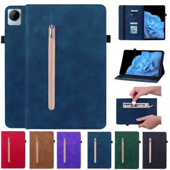 Чехол для планшета Vivo Pad 11 2022, чехол из искусственной кожи с откидной подставкой, мягкий силиконовый задний чехол-кошелек для Vivo Pad, чехол для планшета Vivo Pad 11 дюймов for Vivo Pad 11inch чёрный