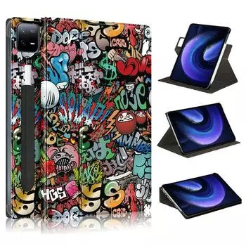 Чехол для планшета, вращающийся на 360 градусов чехол для Xiaomi Pad 6, чехол 2023, складная подставка, откидной чехол-подставка для Funda Xiaomi MiPad 6 Mi Pad 6 Pro, чехол 11 дюймов for Xiaomi Pad 6 чёрный