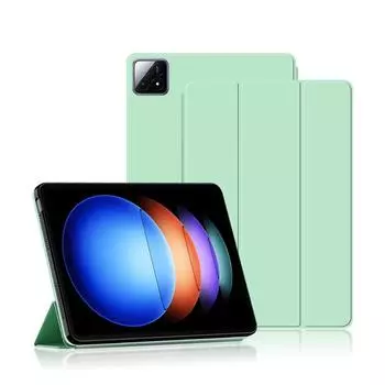 Чехол для планшета Xiaomi Pad 6S Pro, кожаный чехол с откидной подставкой для Mi Pad 6S Pro, 12,4 дюйма, Smart Wake Up Sleep, три складные подставки для книг, чехол для iPad For Xiaomi Pad 6S Pro светло-зеленый